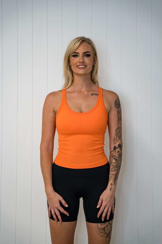 Rach Ribbed Short/ Mid Muscle Singlet