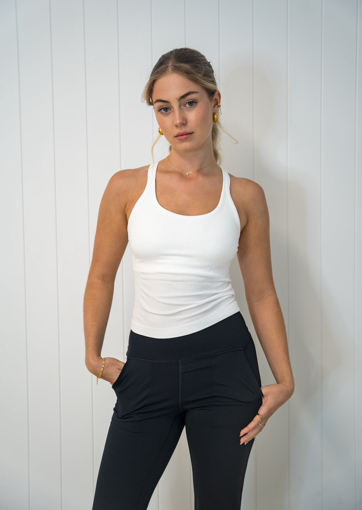 Rach Ribbed Short/ Mid Muscle Singlet