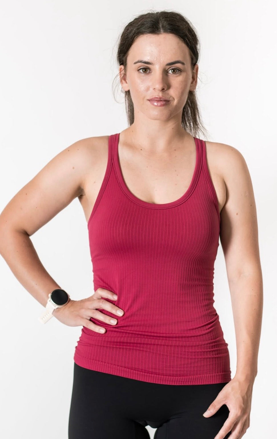 Rach Ribbed Mid Length Muscle Singlet