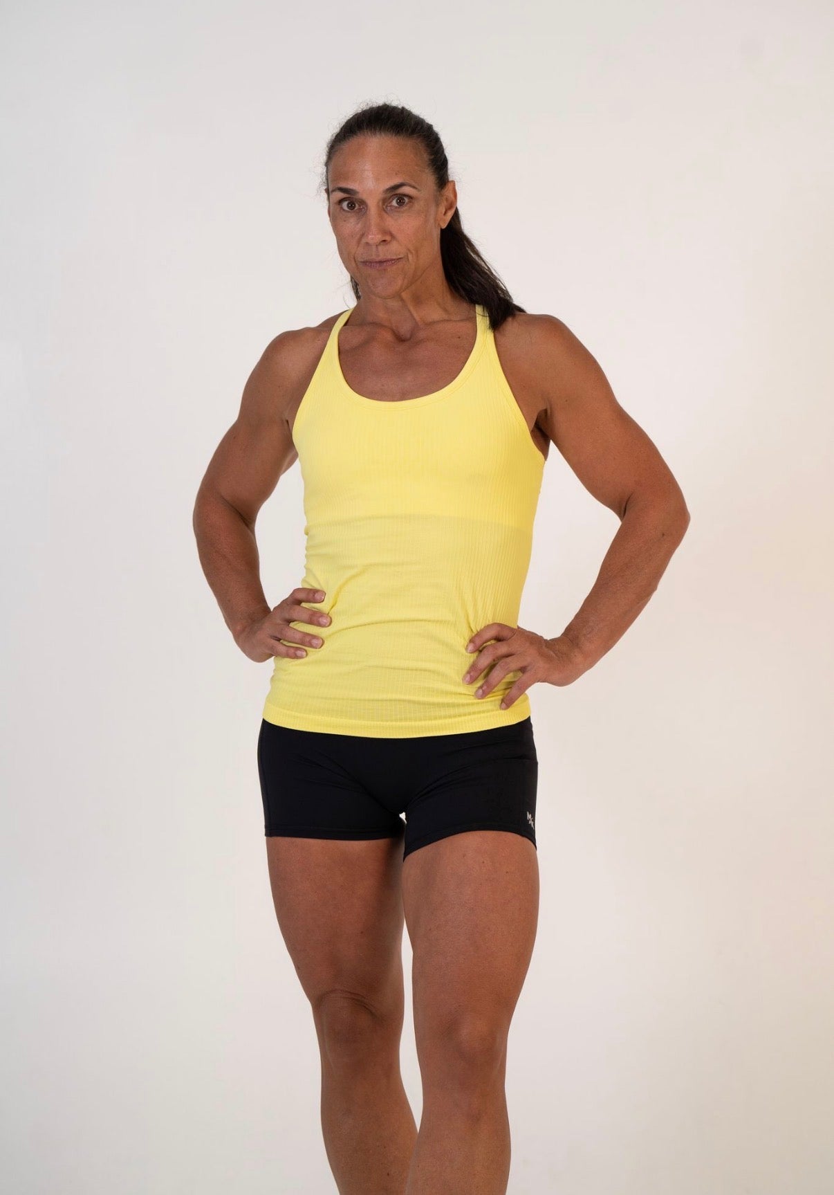 Rach Ribbed Mid Length Muscle Singlet