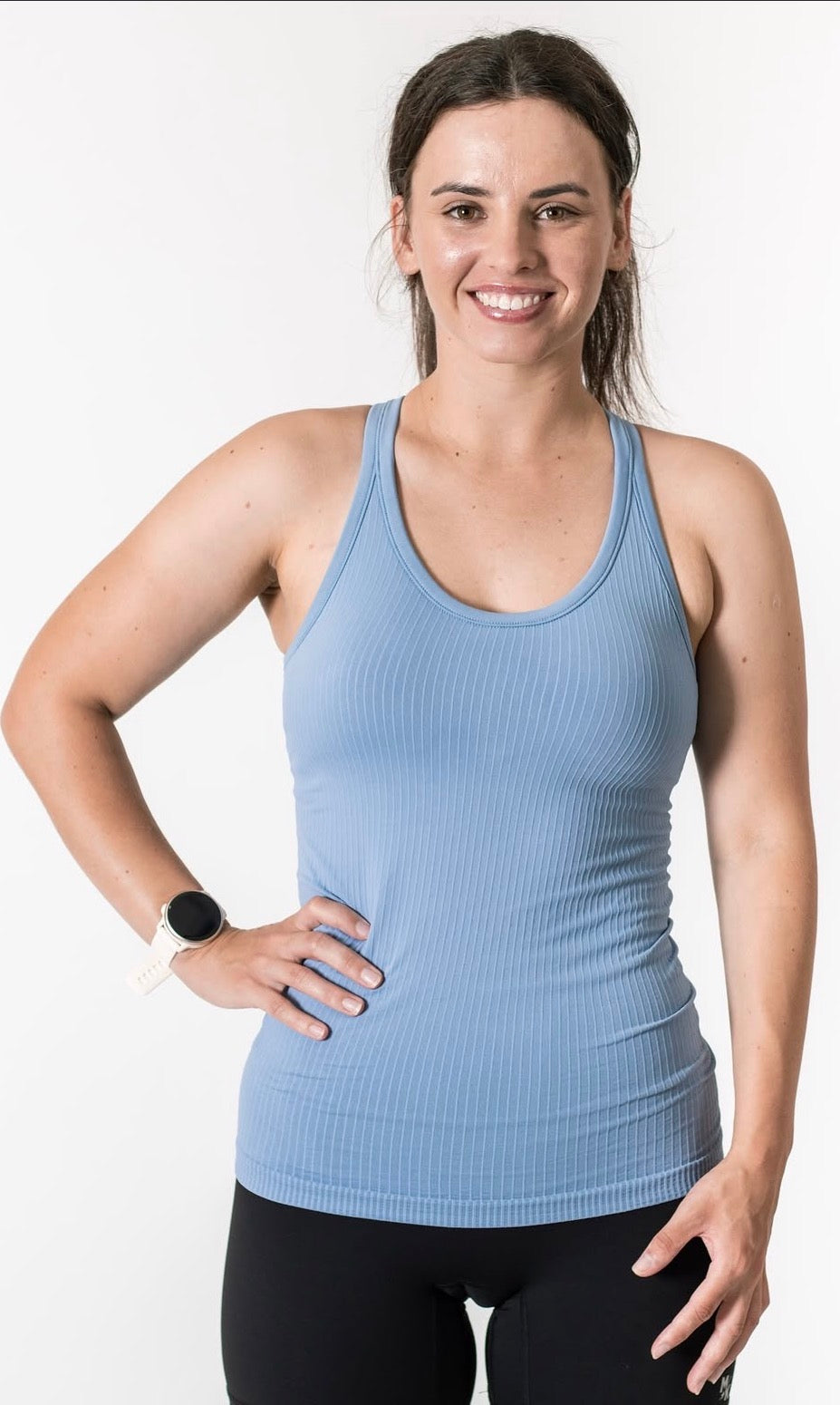 Rach Ribbed Mid Length Muscle Singlet