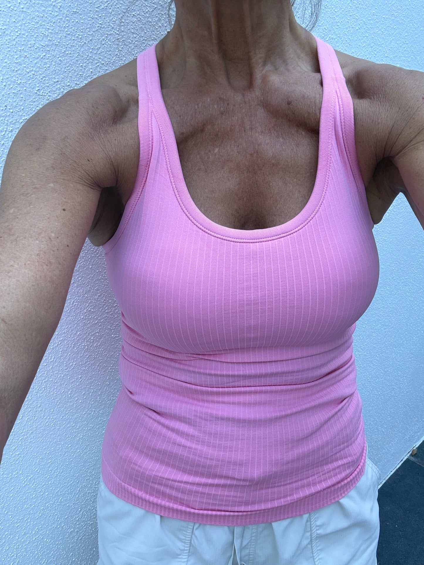 Rach Ribbed Mid Length Muscle Singlet