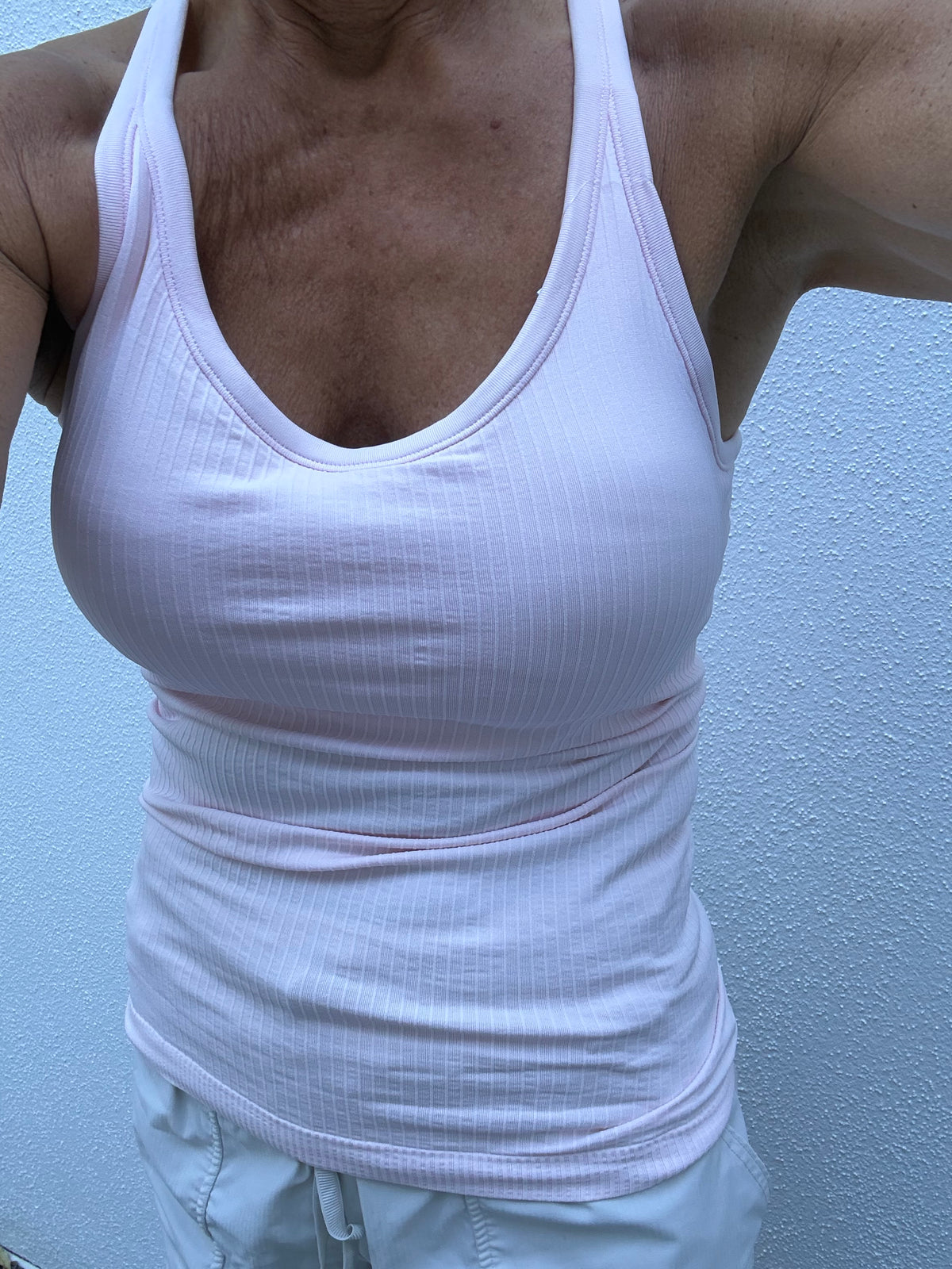 Rach Ribbed Mid Length Muscle Singlet