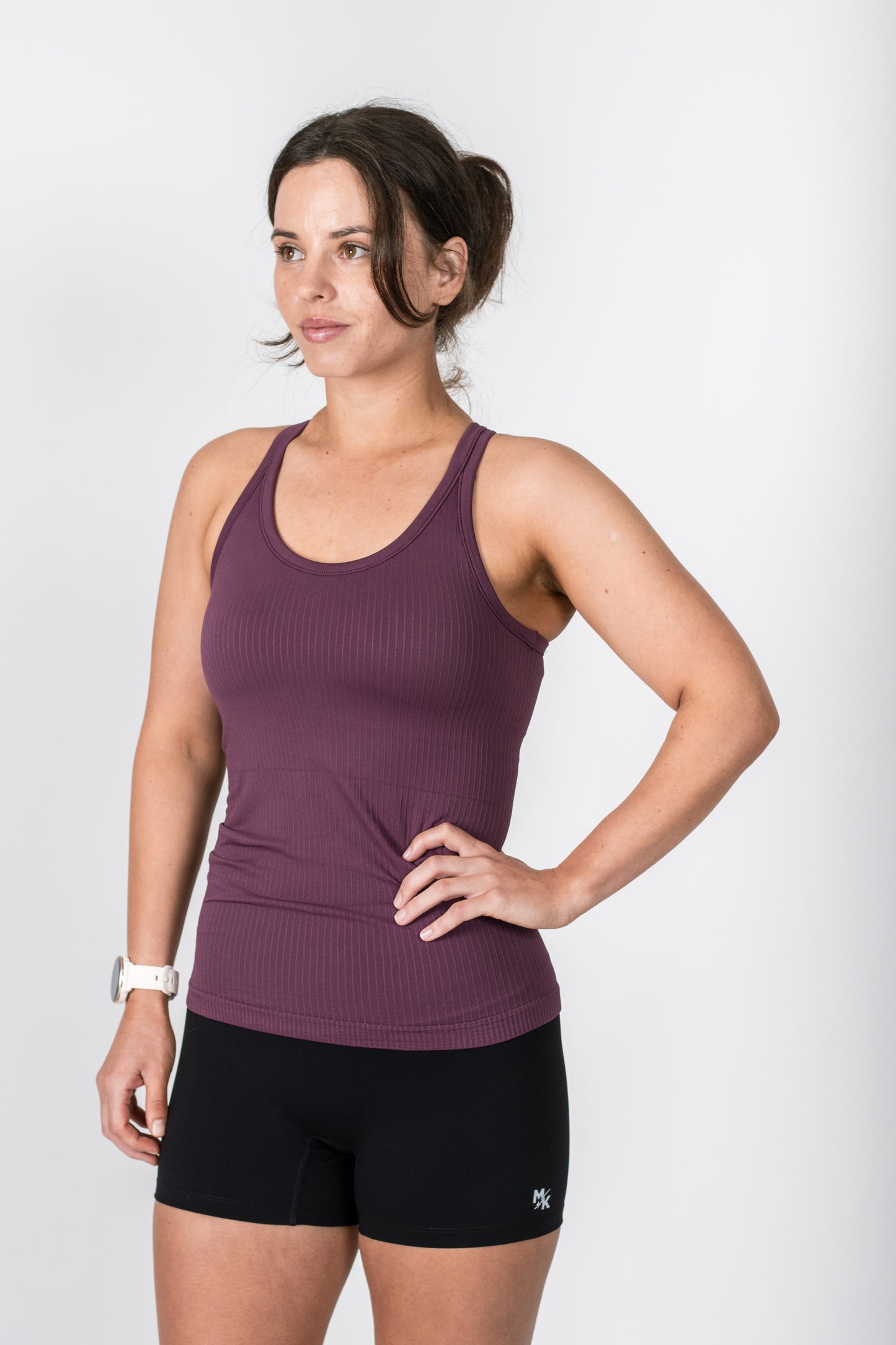 Rach Ribbed Mid Length Muscle Singlet