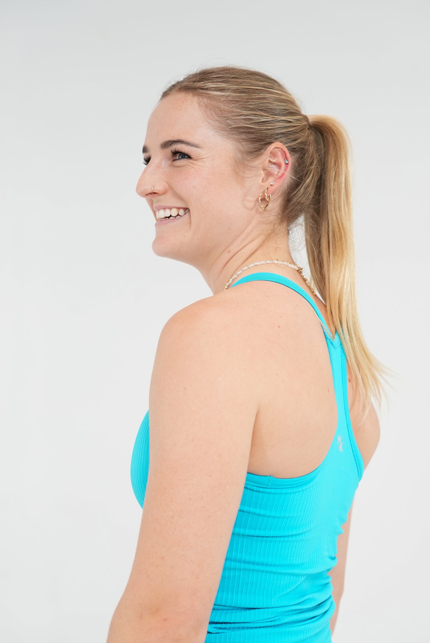 Rach Ribbed Mid Length Muscle Singlet