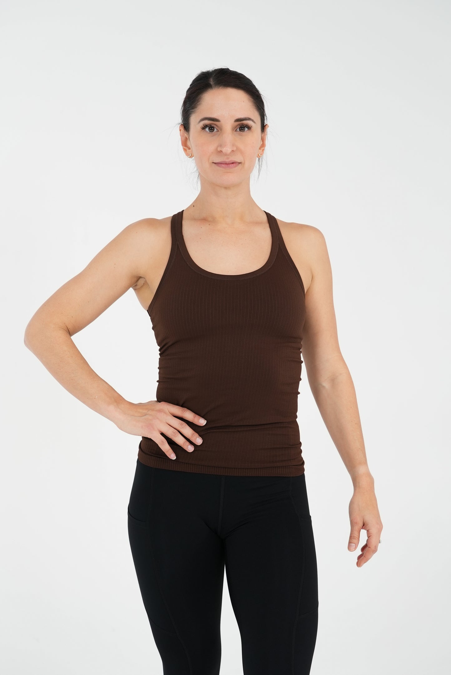 Rach Ribbed Mid Length Muscle Singlet